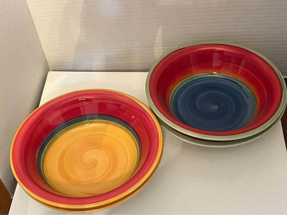 Royal Norfolk Colorful Spiral Bowls Set 4